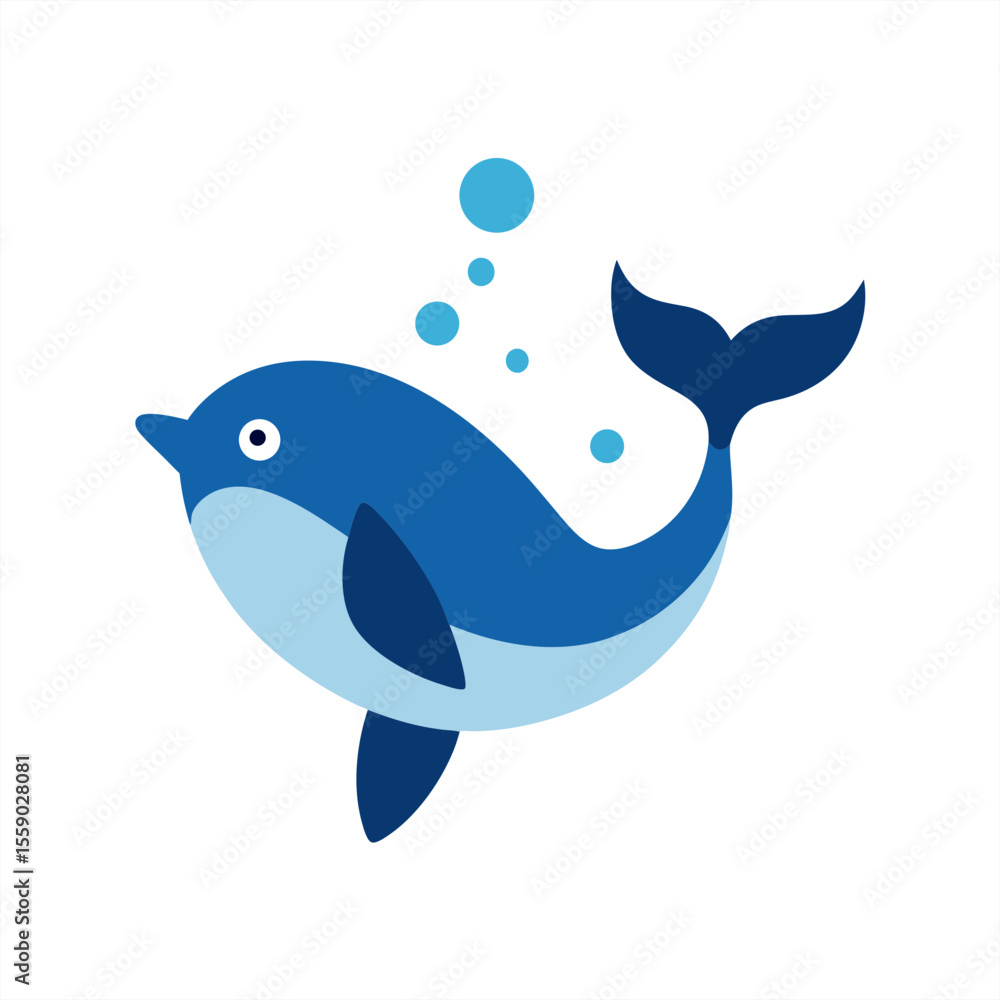 Obraz premium Ocean themed whale and fish motif illustration on transparent background for web and graphic design