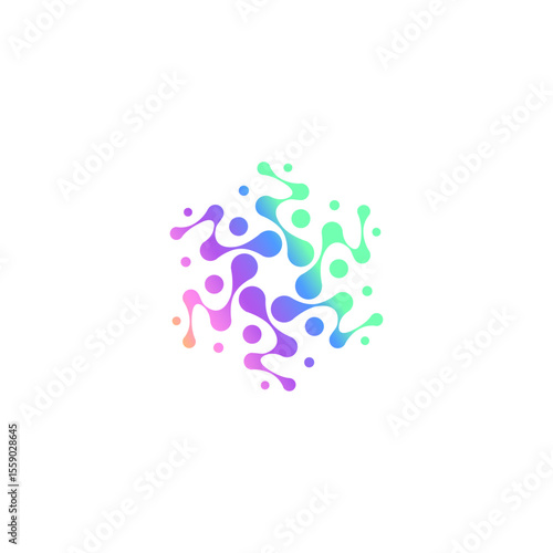 bio splash, Neuron Logo, Neuron Nerve or Seaweed Vector Abstract Molecule