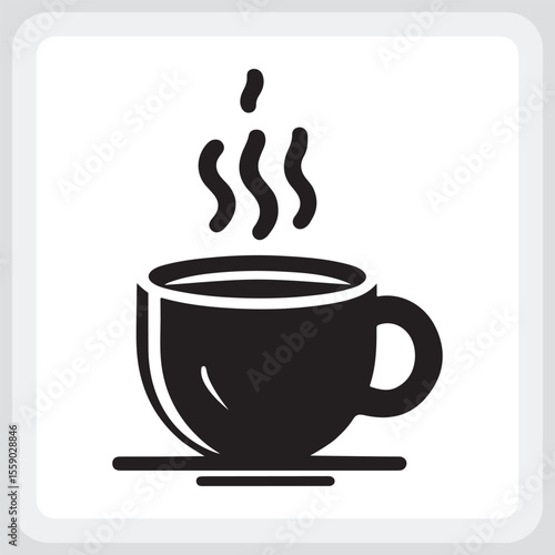 A steaming cup of coffee, perfect for a morning pick-me-up.
