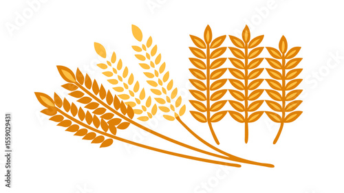 Golden Wheat Stalks  A Harvest Illustration of Abundant Grains