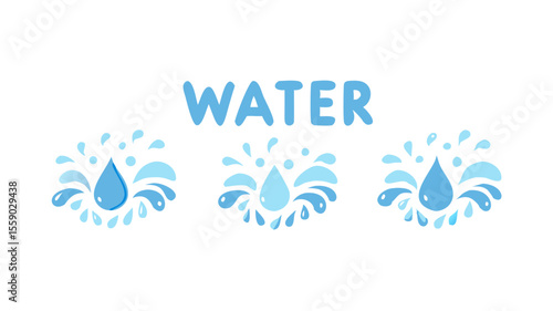 Water Drop Splash Icons  A Collection of Refreshing Blue Water Designs