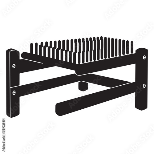 Black and white illustration of a medieval torture device known as a nail bed
