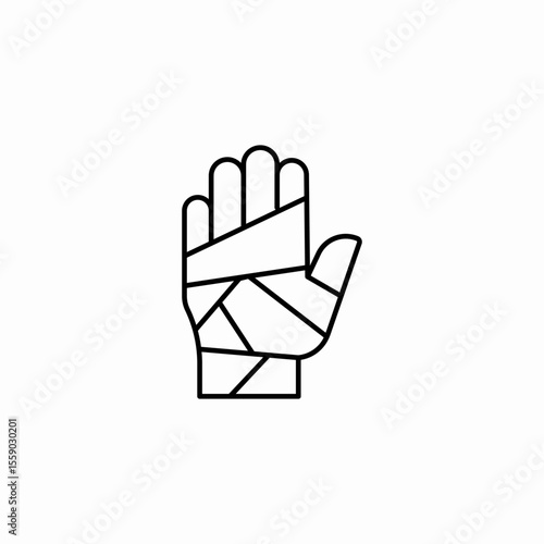 bandaged hand injury icon sign vector