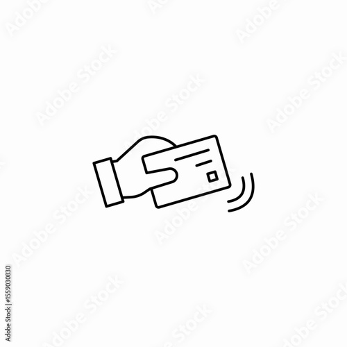 contactless card payment icon sign vector