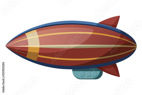 Vintage Cartoon Airship Adventure A Whimsical Journey Through Time and Imagination with a Classic Dirigible Floating in the Sky