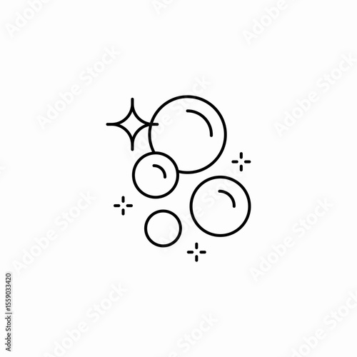 sparkling clean bubbles icon sign vector
