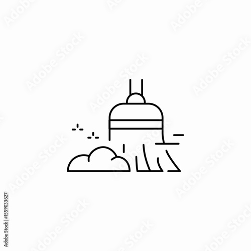 sweeping dust broom icon sign vector