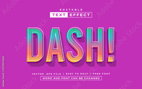 Dash 3D editable text effect style
