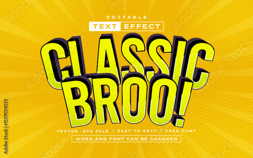 Classic Bro 3D editable text effect in comic style