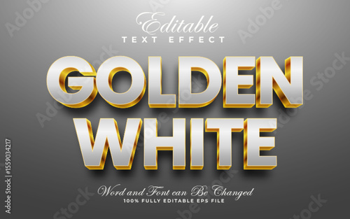 Golden White 3D editable text effect style