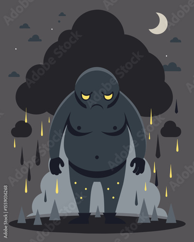 Everyone could feel the weight of their toxic aura weighing down the atmosphere and dampening any attempts at happiness.. Vector illustration