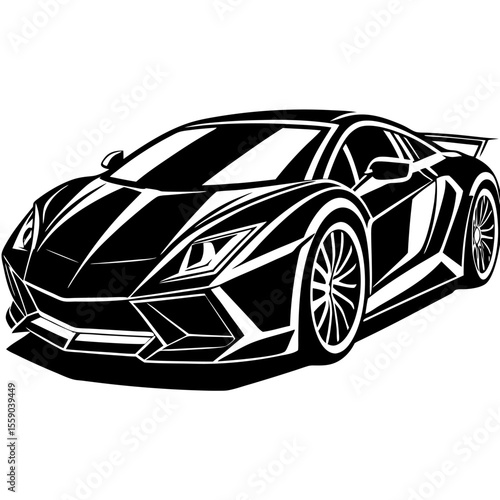 Modern Sports Car Futuristic Vehicle Sleek Design Vector Illustration Concept