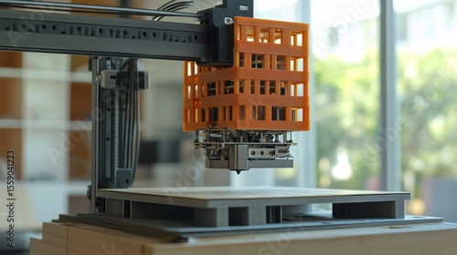 3D printer constructing a model