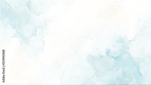 Light Blue Watercolor Background with Bleeding Effect.