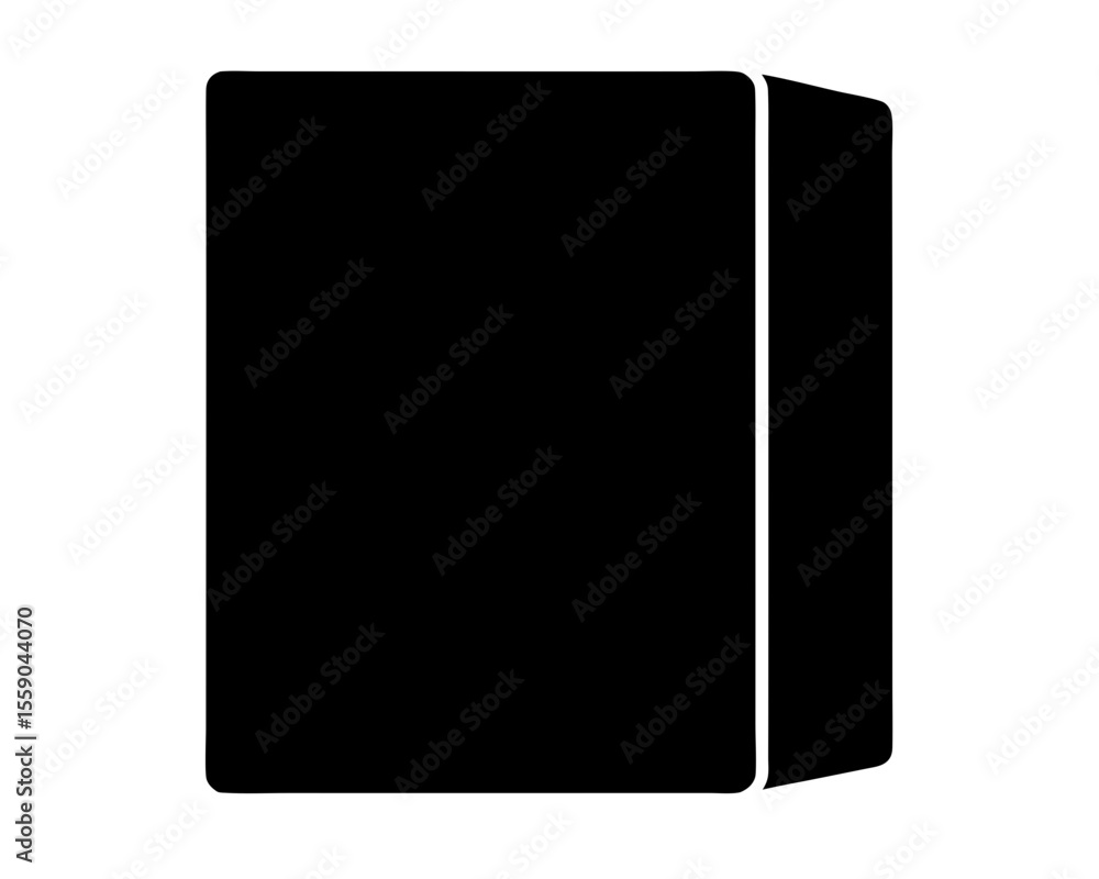 Black box on a white background, representing data storage and abstraction Black box on a white background, representing data storage and abstraction
