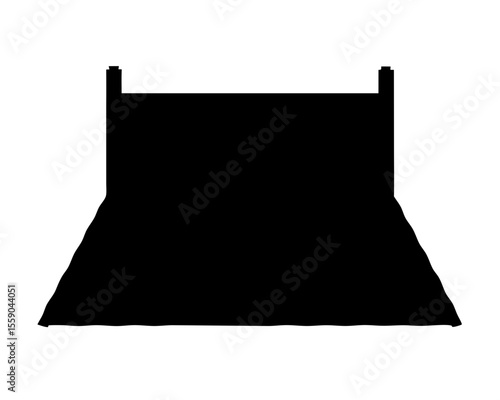 Black silhouette of a stage or platform for a performance venue