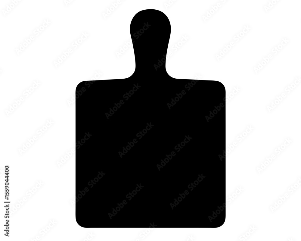 Obraz premium A simple silhouette of a classic wooden cutting board with handle