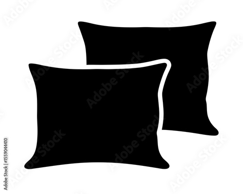 Two modern decorative cushions for living room or bedroom silhouette design