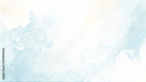 Light Blue Watercolor Background with Bleeding Effect.