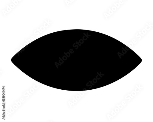 Isolated black eye shaped object in high resolution vector graphic rendering
