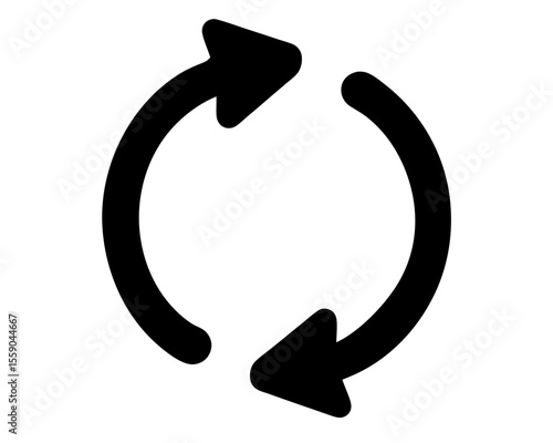 Recycling arrows in a circular motion indicating renew and refresh processes