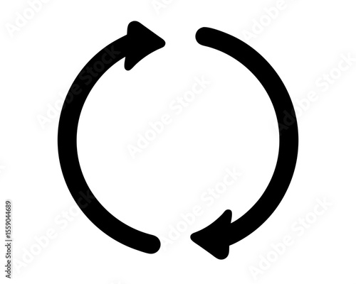 Circular arrows in a loop, representing cycle, process, or refresh symbol