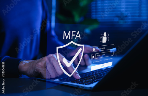 Wall Mural MFA, Multi-Factor Authentication Security Concept