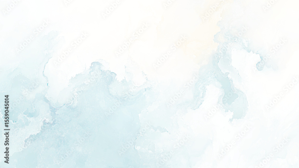 Fototapeta premium Light Blue Watercolor Background with Bleeding Effect.