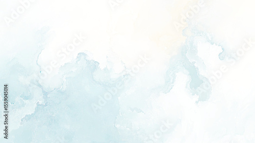 Light Blue Watercolor Background with Bleeding Effect.