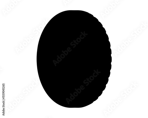Silhouette of an object with organic texture, suggesting a natural origin on white