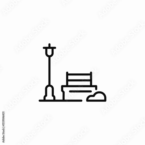 bench park icon sign vector