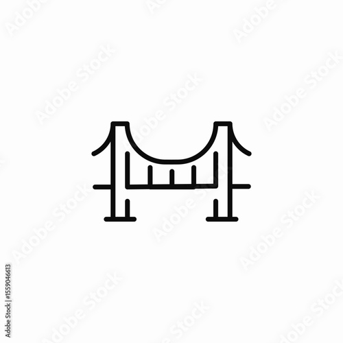 bridge building icon sign vector