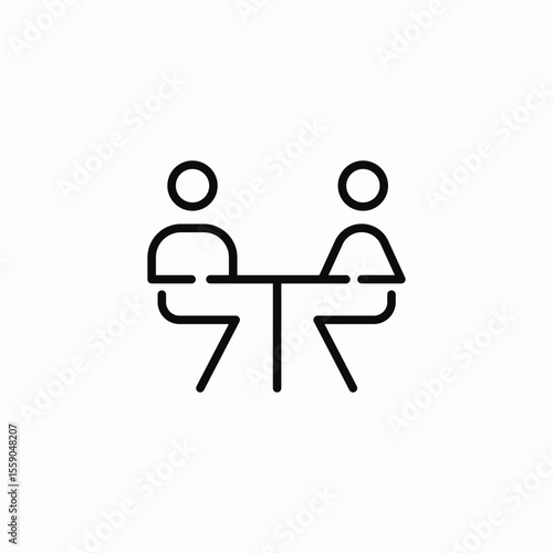 friendly meeting icon sign vector