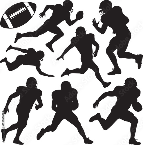 American Football Player Silhouette Bundle – SVG PNG for Cricut

Football Action Silhouettes – Tackle, Throw, Catch Vector Set

Helmet & Touchdown Silhouettes – Sports Clipart for DIY Projects

Americ