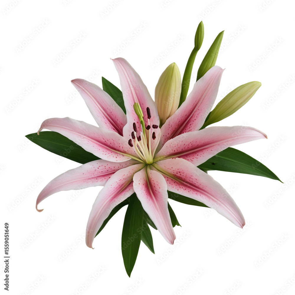 Naklejka premium pink lily isolated on white background