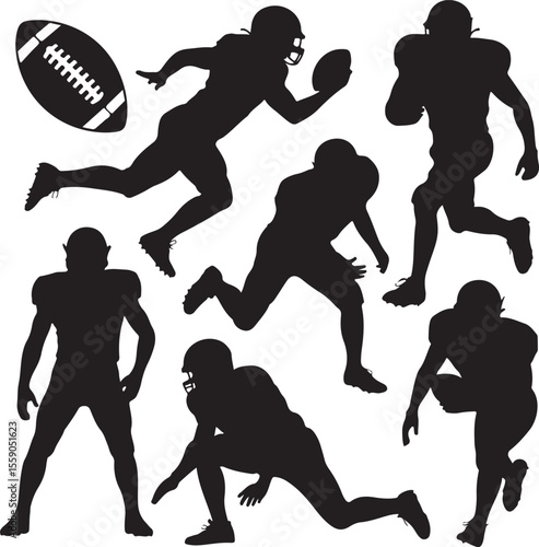 American Football Player Silhouette Bundle – SVG PNG for Cricut

Football Action Silhouettes – Tackle, Throw, Catch Vector Set

Helmet & Touchdown Silhouettes – Sports Clipart for DIY Projects

Americ
