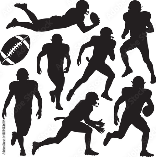 American Football Player Silhouette Bundle – SVG PNG for Cricut

Football Action Silhouettes – Tackle, Throw, Catch Vector Set

Helmet & Touchdown Silhouettes – Sports Clipart for DIY Projects

Americ