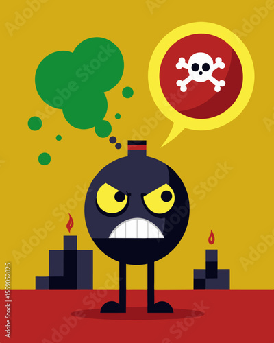 With each retort the toxicity level in the room increased making it difficult to even stand in the same space.. Vector illustration