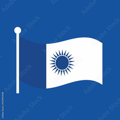 Celebrating Independence Day in Argentina with iconic flag featuring sun. Independence Day in Argentina celebrates national identity with a simple flag emblem, white and blue,