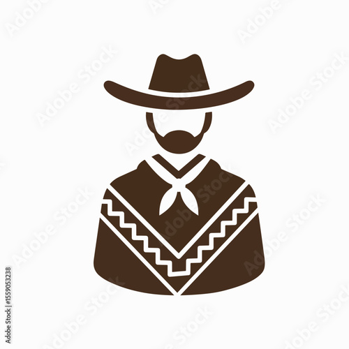 Independence Day in Argentina illustration showing gaucho icon, celebrating Argentina's national holiday. Argentina's Independence Day features stylized gaucho wearing poncho and hat,