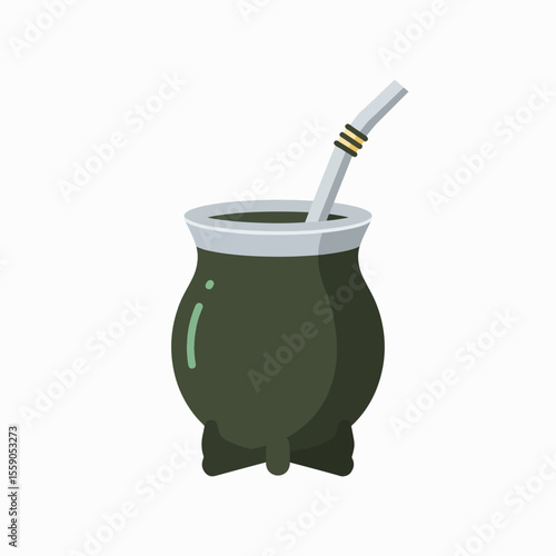 Celebrating Independence Day in Argentina with traditional mate drink on white. Independence Day in Argentina calls for traditions. A celebration of culture as we honor Independence Day in Argentina,