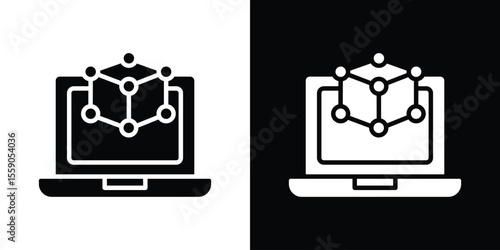 Computer simulation icon vector design element vector eps 10