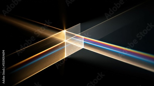 Wallpaper Mural Light beams creating colorful spectrum through glass prism on black background Torontodigital.ca