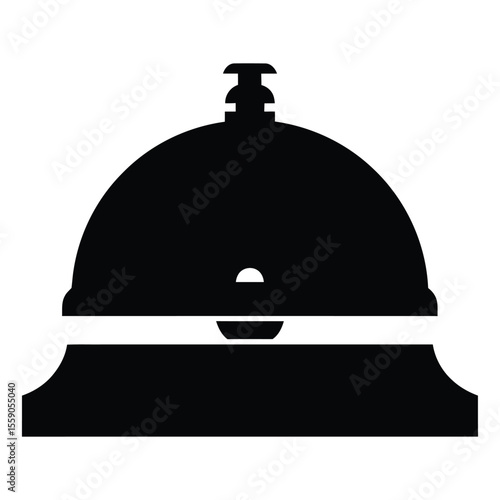 Black Service Bell Icon Reception Desk Hotel reception bell