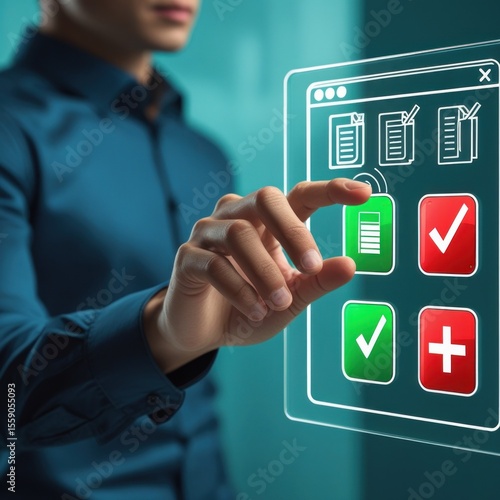  Business Work & Assessment Concept | Online Survey & Exam Illustration – Premium Photo