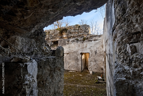 Konstfotografi Austro-Hungarian bunker of the Great War in the stronghold of Dos del Gal