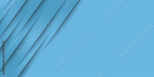 Blue abstract background with diagonal line elements and soft shadow effect. This minimalist and modern design