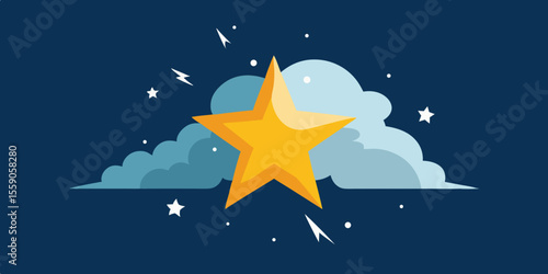 Here's a single sentence to describe the image:

Abstract blue background with stars, perfect for a winter holiday or Christmas night sky illustration