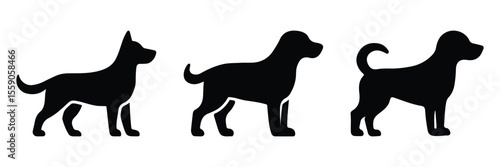 Dog vector silhouette isolated on a white background.