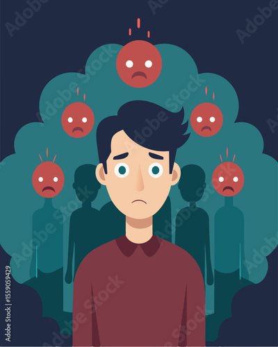 Even the most optimistic of people couldnt help but feel a sense of dread and hopelessness around this person.. Vector illustration